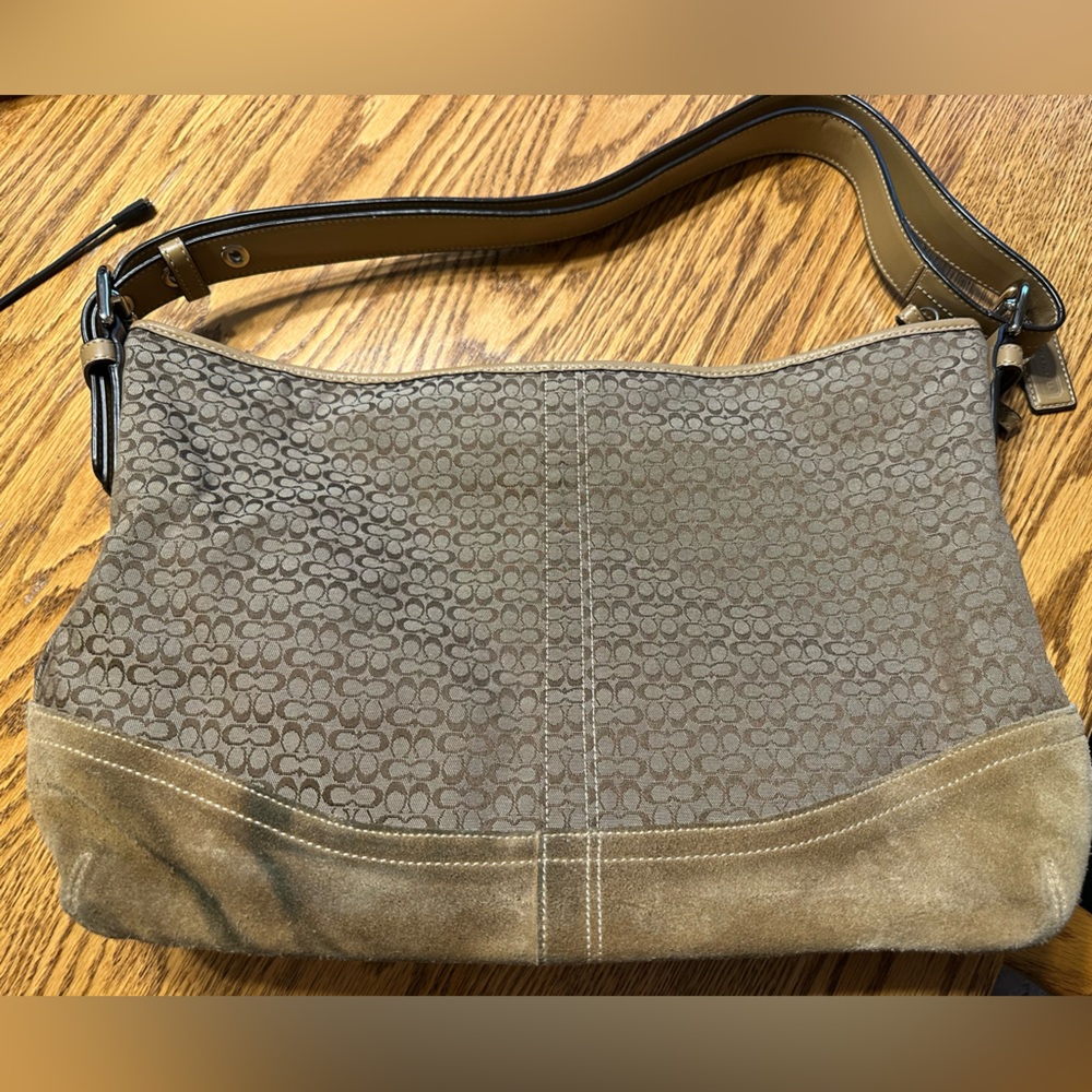 Coach Brown and Tan Shoulder Bag